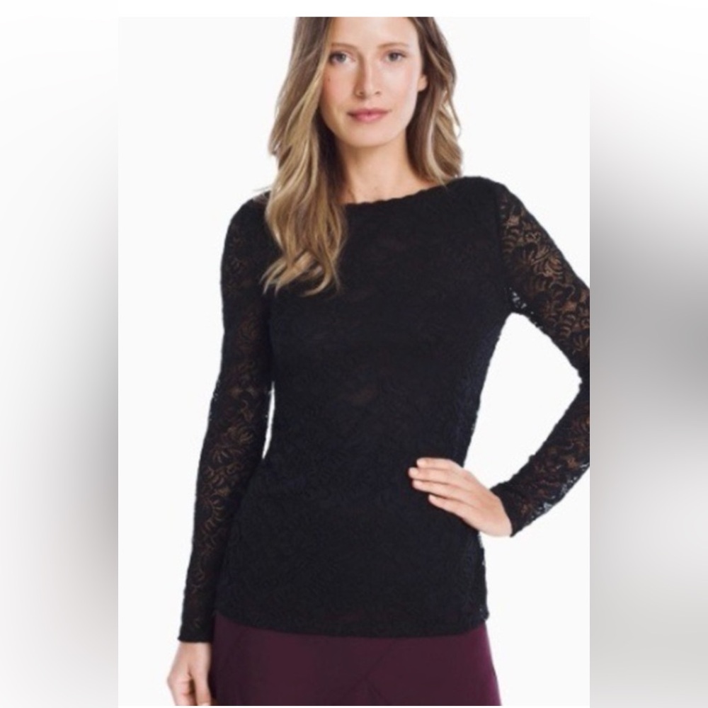 NWT long sleeve lace crewneck top